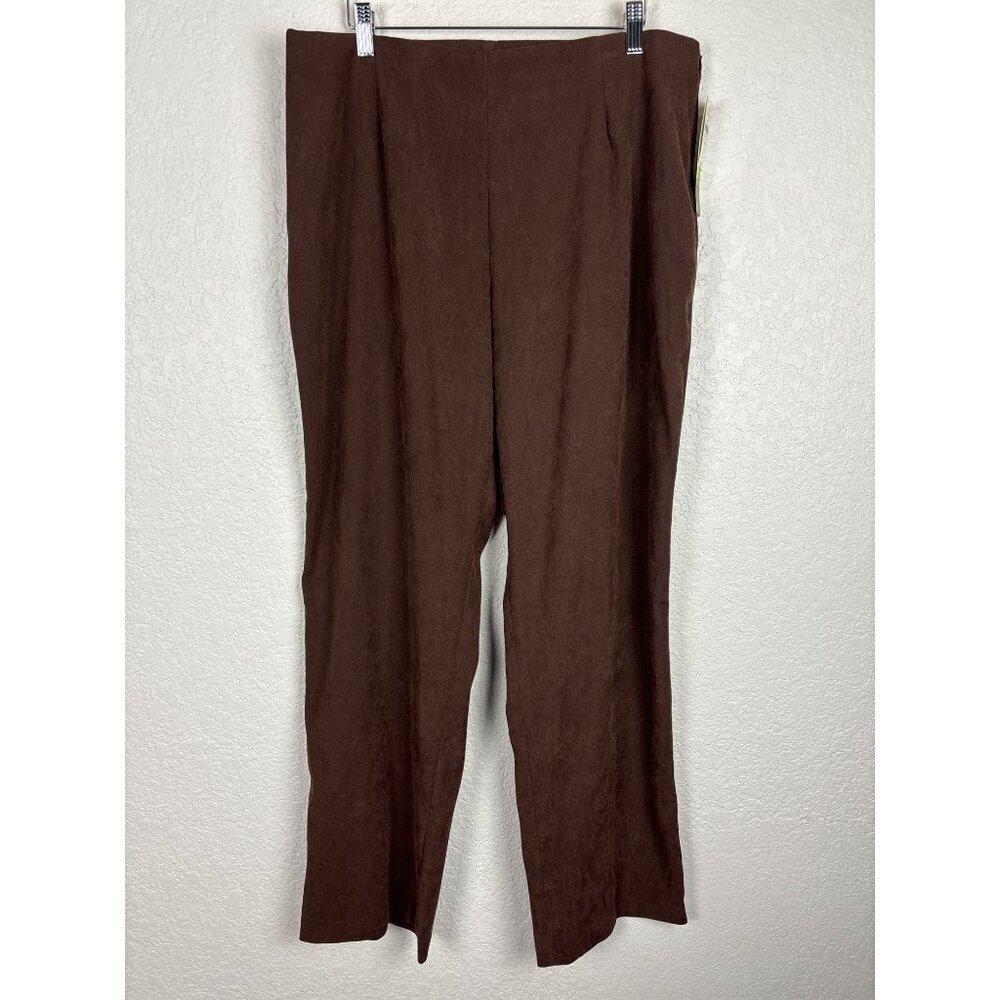 NEW Coldwater Creek Womens Pants 16 Hollywood Waist Straight Leg Brown Office‎